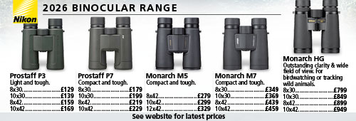 Nikon Prostaff and Monarch Binoculars