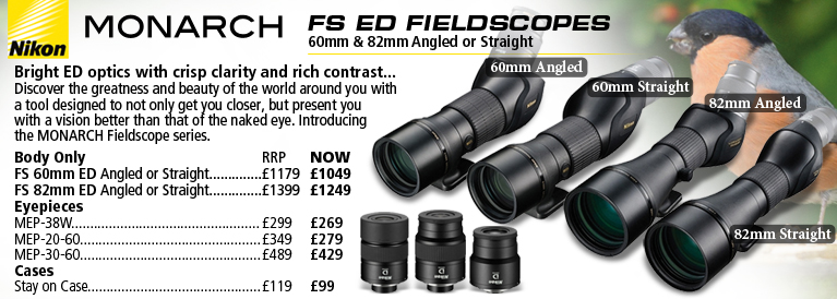 Nikon Monarch FS ED Fieldscopes 60mm & 82mm Angled or Straight