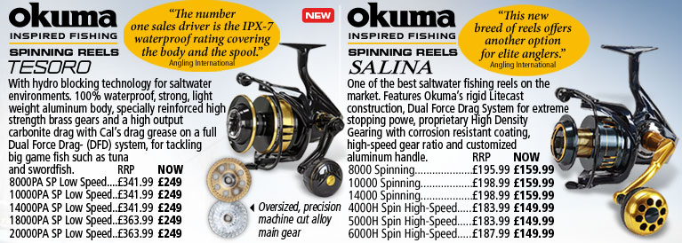 Okuma Tesoro and Salina Reels
