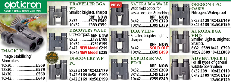 Opticron Binocular Range