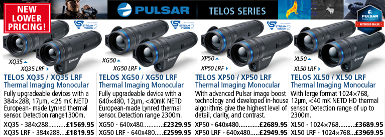 Pulsar Telos and Telos LRF Thermal Imaging Monoculars