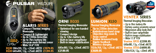 Pulsar Wildlife Thermal Imagers - Alaris, Orni, Lumion and Ventax