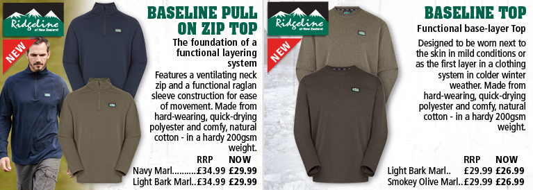 Ridgeline Baseline Pull On Zip Top and Baseline Top