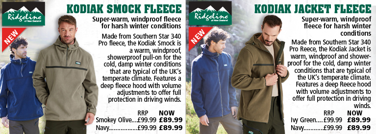 Ridgeline Kodiak Smock Fleece and Kodiak Jacket Fleece
