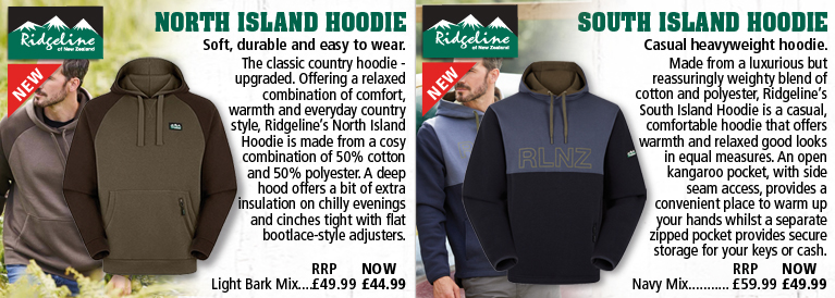 Ridgeline North Island and South Island Hoodies