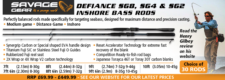Savage Gear Defiance SG8 and SG4 Inshore Bass Rods