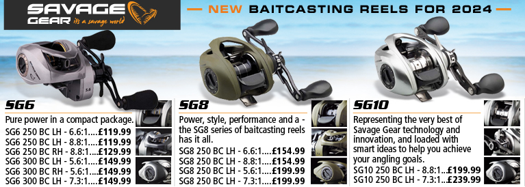 Savage Gear SG6, SG8 and SG10 Baitcasting Reels
