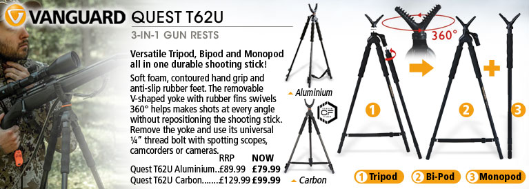 Vanguard Quest T62U 3 in 1 Gun Rest
