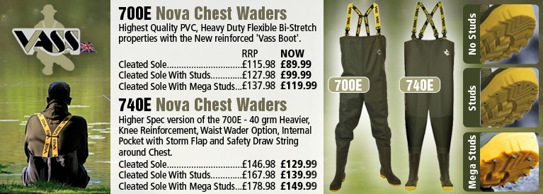 Vass 700E Nova Chest Waders and 740E Nova Chest Waders