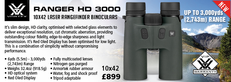 Vortex Ranger HD 3000 10x42 Laser Rangefinder Binocular