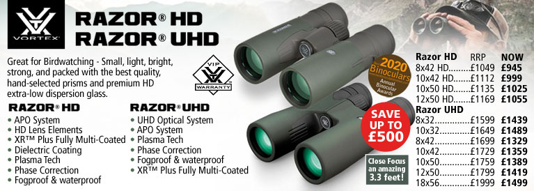 Vortex Razor HD and Razor UHD Binoculars
