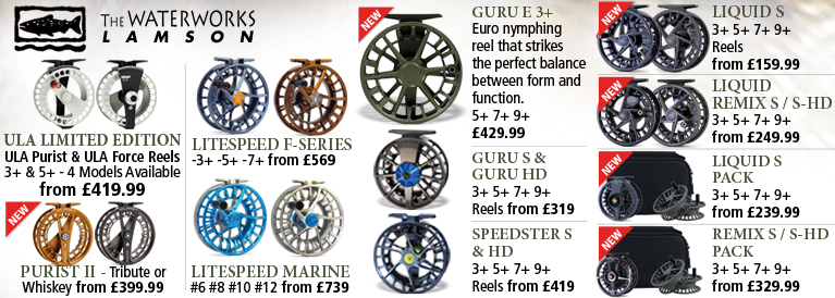 Waterworks Lamson Liquid, Remix, Remix HD, Speedster S, Speedster HD, Guru S and Guru HD Reels