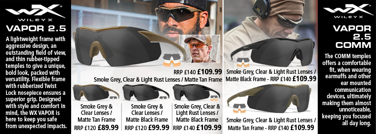 Wiley X Vapor 2.5 and Vapor 2.5 Comm Sunglasses