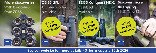Zeiss Binocular Cash Back Offer SFL, Conquest HDX and Terra ED Binoculars