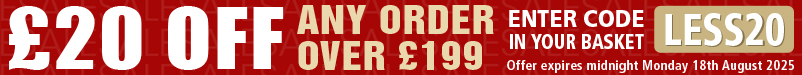 Get 20 Pounds OFF Any Order Over £199 Enter Less 20 In Your Basket