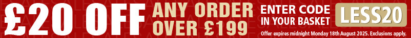 Get 20 Pounds OFF Any Order Over £199 Enter Less 20 In Your Basket