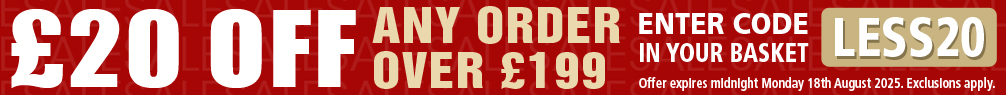 Get 20 Pounds OFF Any Order Over £199 Enter Less 20 In Your Basket