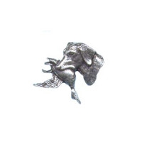 Image of A R Brown Labrador with Duck Pewter Pin Badge
