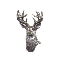 Image of A R Brown White Tailed Deer Pewter Pin Badge