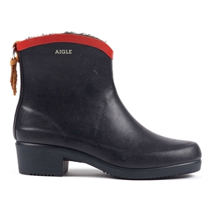 Image of Aigle Miss Juliette Bottillon Fur Ankle Boots (Women's) - Marine/Rouge