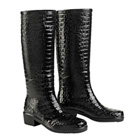 Image of Aigle 'Miss Juliette' Croco Boots (Womens) - Black Croc