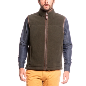 Image of Aigle Shepper Polartec Sheepskin Fleece Gilet - Mouton Bronze Chine