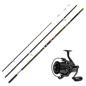 Image of Akios 3 Piece Airspeed MK II Surf Continental Rod - Black Edition - 4.35m 14ft 6in 112-225g (4-8oz) with Utopia SX8 Reel
