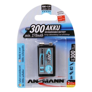 Image of Ansmann 9V E-Block - 1 x 250 mAh - Max e NiHM Rechargeable Batteries