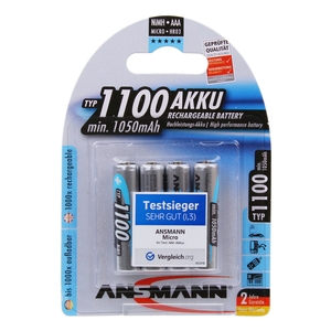 Image of Ansmann AAA Size - 4 x 1100 mAh - Digital NiMH Rechargeable Batteries