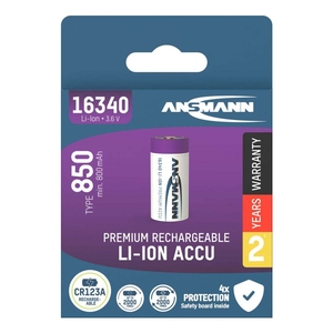 Image of Ansmann Rechargeable RCR123A Battery