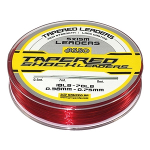 Image of Asso Tapered Shock Leader - 5 x 15m - Red