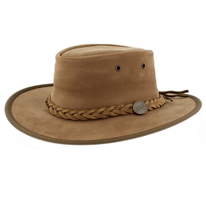 Image of Barmah Foldaway Bronco - Fullgrain Leather Hat - Hickory