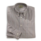 Beretta Drip Dry ShirtWhite & Brown Plaid