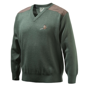 Image of Beretta Pheasant V Neck Sweater - Green