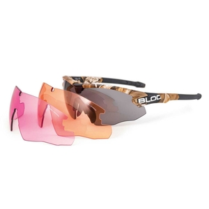 Image of Bloc Shooting Glasses - Camo Frame - Grey/Orange/Pink Lenses