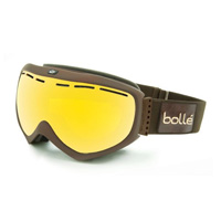 Image of Bolle Quasar OTG Ski Goggles - Matte Dark Brown (Frame), Citrus Gold (Lens)