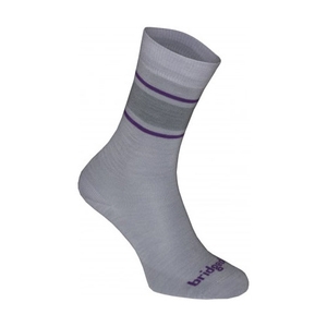 Image of Bridgedale Everybody Outdoors Merino Endurance Sock Liner (Women's) - Lt Grey/Purple