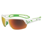 Image of Cebe S'Track Medium Sunglasses - Shiny White Anis Frame/Variochrom Perfo + 500 Clear Lens
