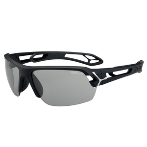 Image of Cebe S'Track Medium Sunglasses - Matte Black Frame/Variochrom Perfo AF Lens