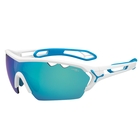 Image of Cebe S'Track Mono Large Sunglasses - Matte White Blue Frame/1500 Grey AF Blue FM + Clear Lens