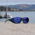 Image of Cocoons Slim Line Polarized Sunglasses - Black Frame / Blue Mirror Lens