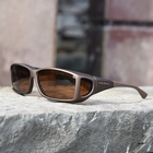 Image of Cocoons Wide Line Polarized Sunglasses - Sand Frame / Amber Lens
