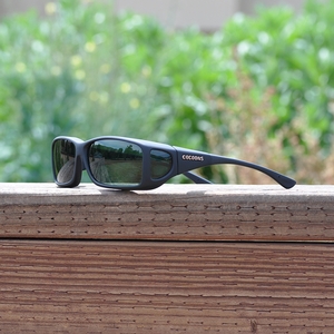 Image of Cocoons Wide Line Polarized Sunglasses - Black Frame / Grey Lens