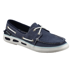 Image of Columbia Vulc N Vent Boat Canvas Shoes (Women's) - Collegiate Navy / Candy Mint