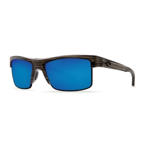 Image of Costa Del Mar South Sea Polarized Sunglasses - Silver Teak Frame / Blue Mirror 580P Lenses