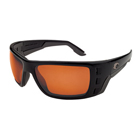 Image of Costa Del Mar Permit Polarised Sunglasses - Black (Frame)/Copper Glass (Lens) Plus Head strap and cleaning Kit - Copper Glass