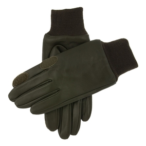 Image of Dents Speyside Fleece Lined Weather Resistant Leather Shooting Gloves - Olive