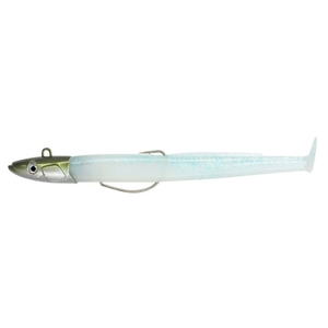 Image of Fiiish Black Eel 150 15cm Simple Combo Shore - 40g - Cloudy White + Cloudy White body - Red Jighead