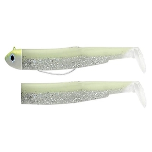 Image of Fiiish Black Minnow 120 12cm Combo - 12g Off Shore Jig Head - Bioluminescence & 2 Lure Bodies - White Phospho