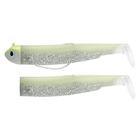 Image of Fiiish Black Minnow 120 12cm Combo - 12g Off Shore Jig Head - Bioluminescence & 2 Lure Bodies - White Phospho